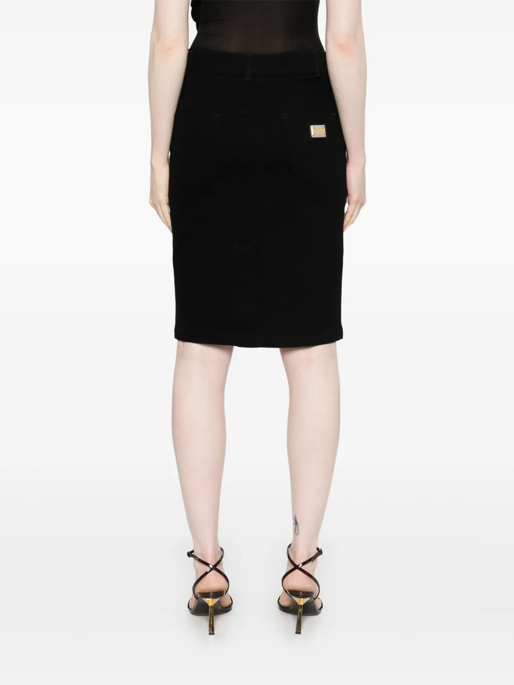 Dolce & Gabbana Midi-spijkerrok Zwart