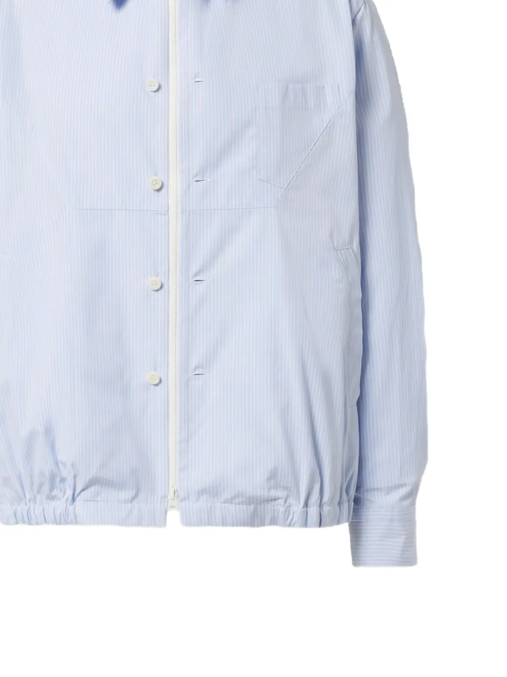 sacai Gestreept popeline jack Blauw