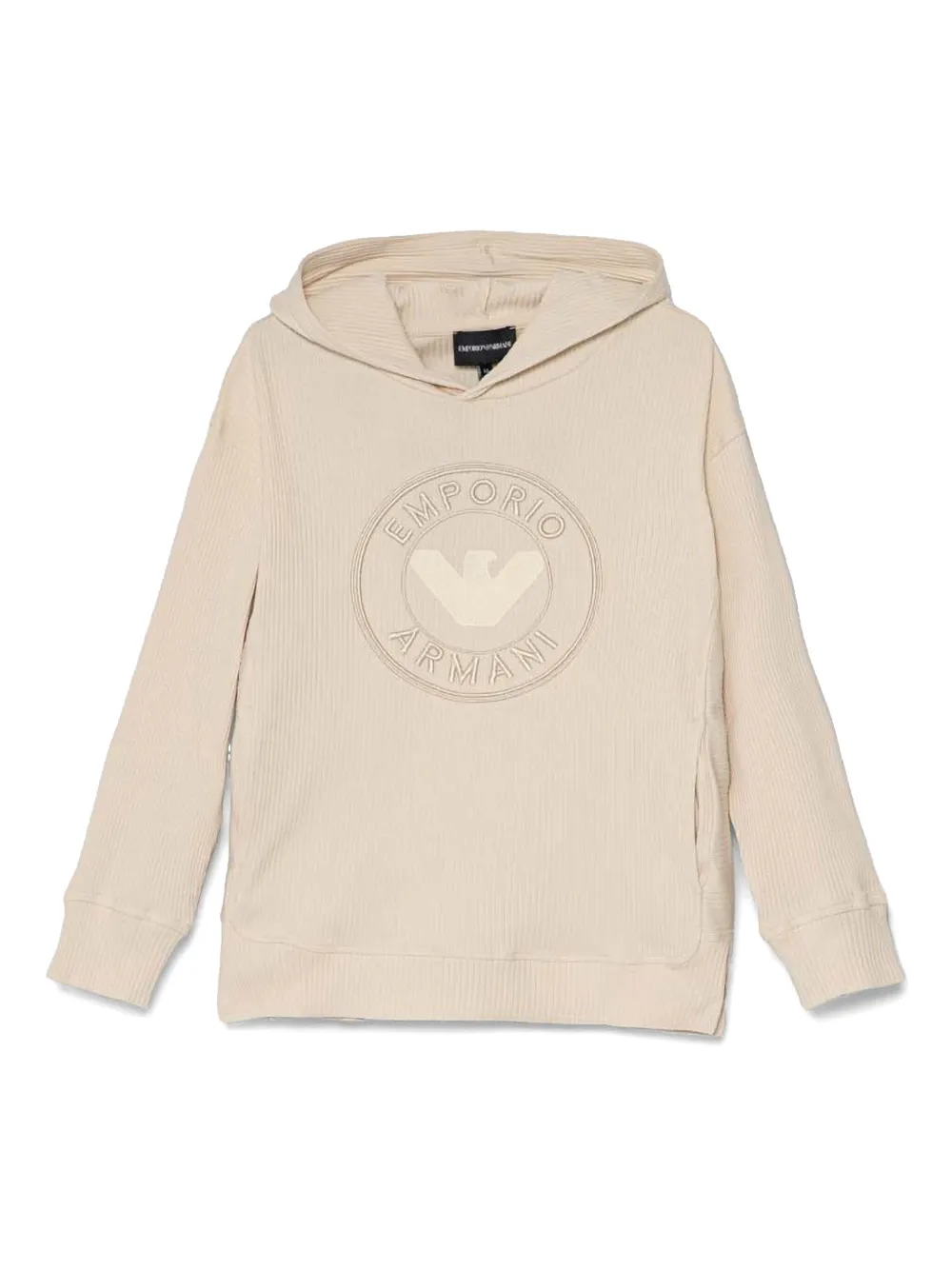 Emporio Ar i Hoodie met geborduurd logo Beige
