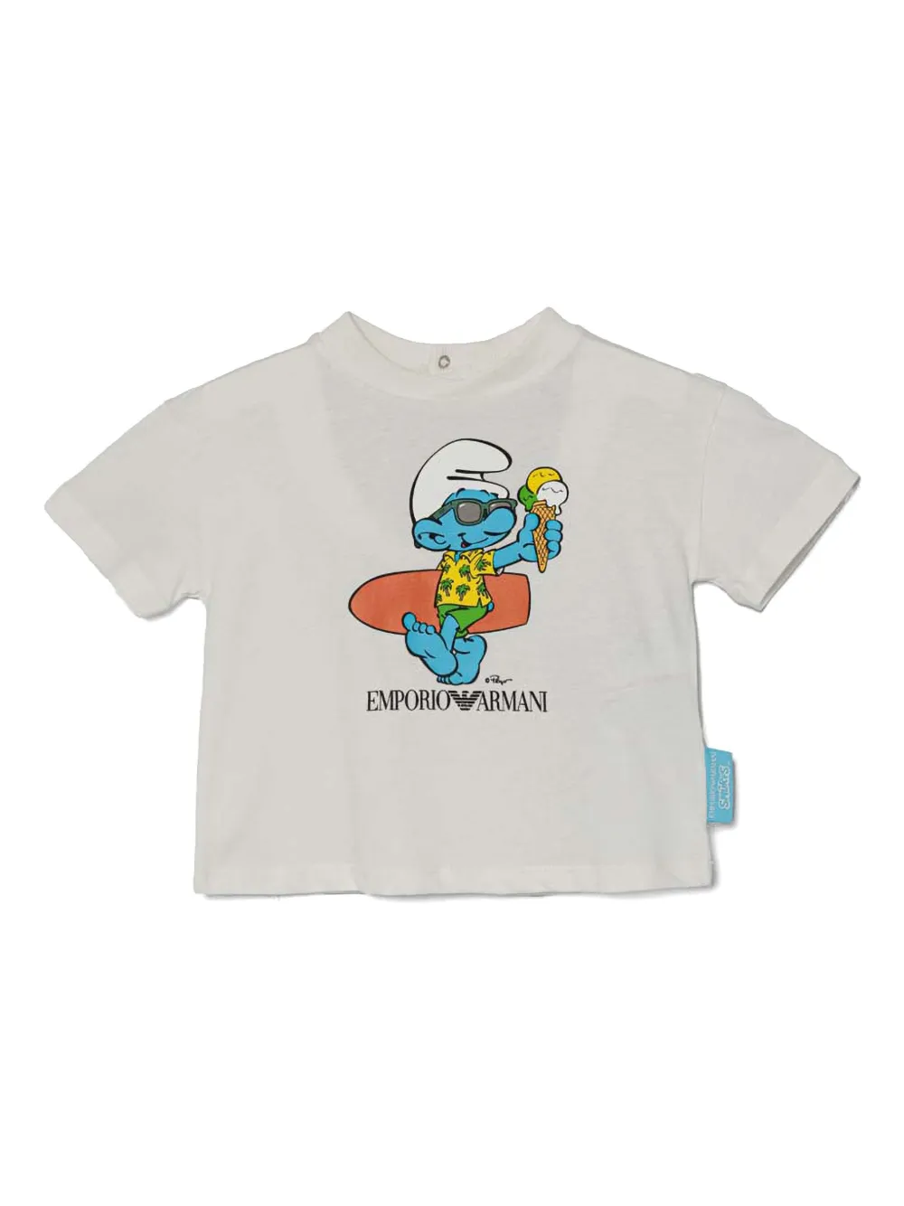 Emporio Armani X Smurfs Cotton T-shirt In White
