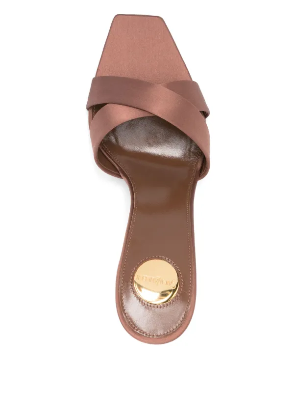 【送料&関税込】Saint Laurent Brown Leather Opyum 85 Sandals Saint Laurent Opyum 85 leather slingback sandals Saint Laurent
