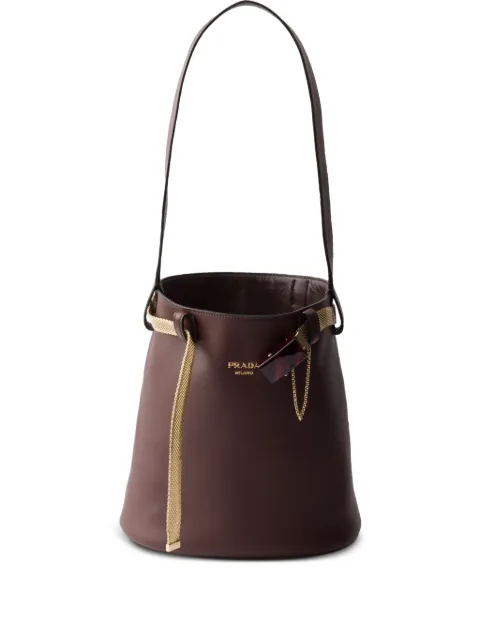 Prada leather bucket bag
