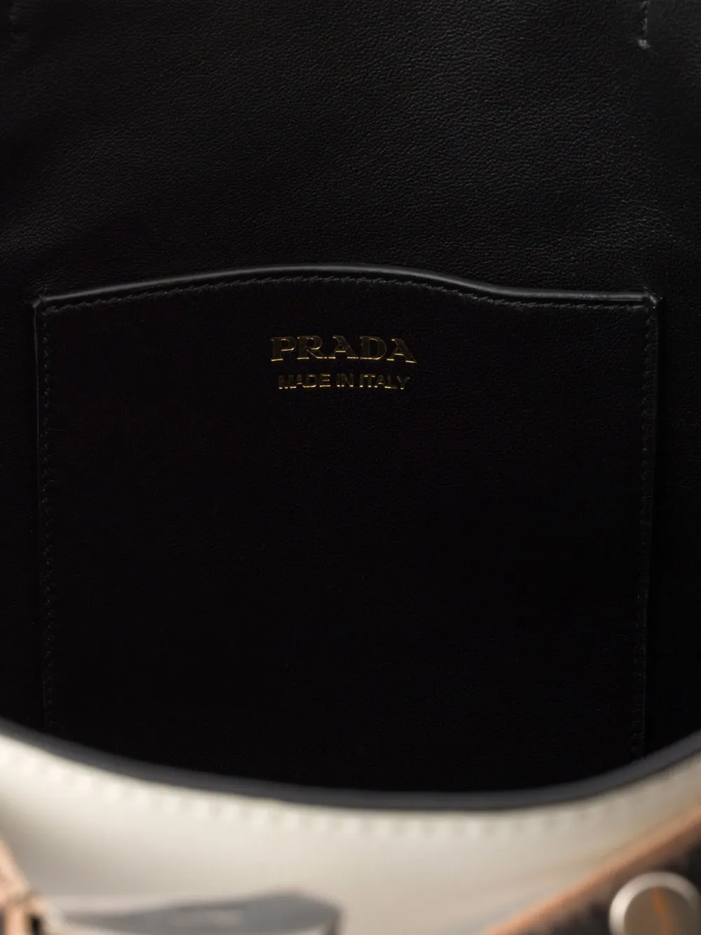 Prada Leren bucket-tas Wit