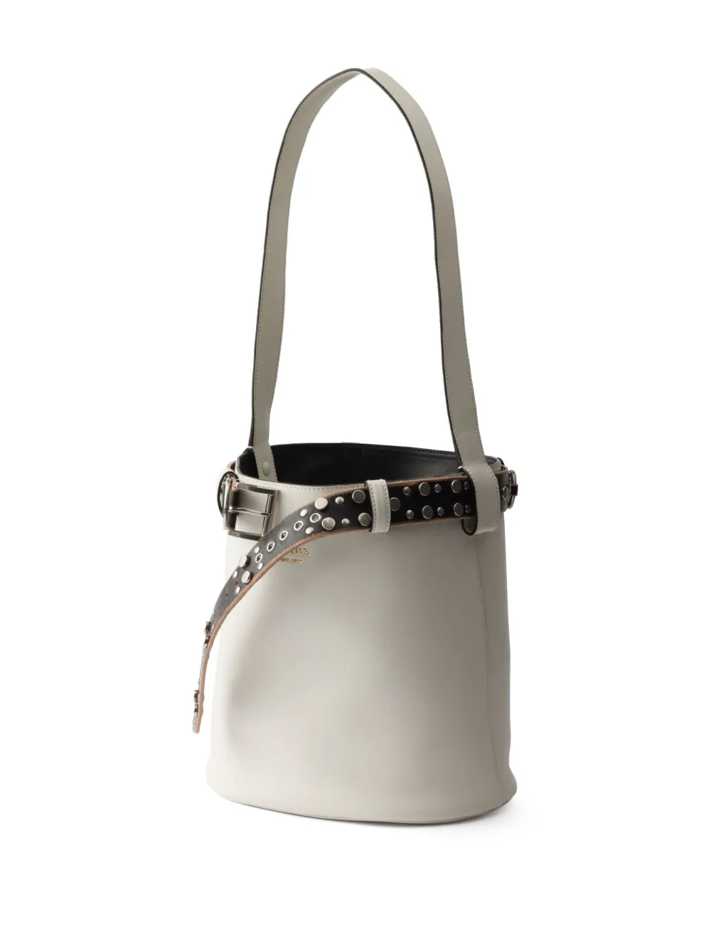 Prada Leren bucket-tas Wit