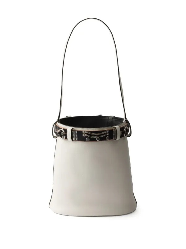 Prada Buckle Bucket Bag | White | FARFETCH