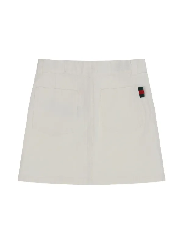 Gucci Kids ウェブディテール ミニスカート | ホワイト | FARFETCH JP