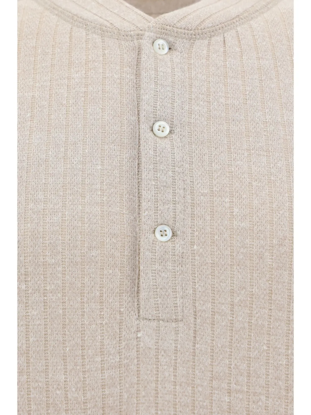 Brunello Cucinelli Ribgebreid poloshirt Beige