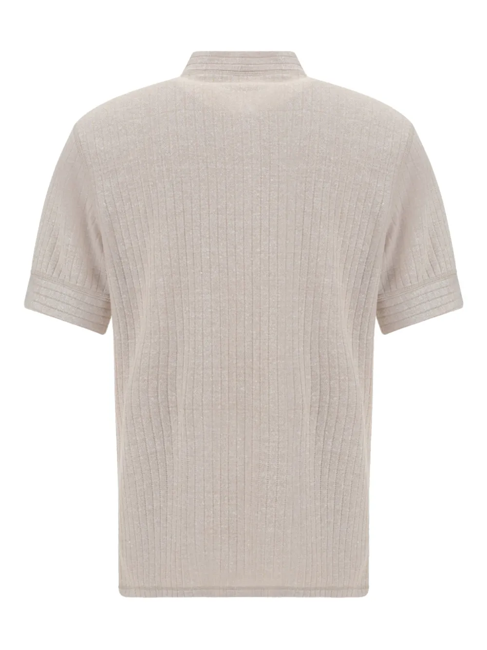 Brunello Cucinelli ribbed-knit polo shirt - Beige