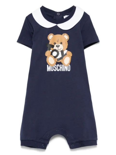 Moschino Kids Leo Teddy-print romper