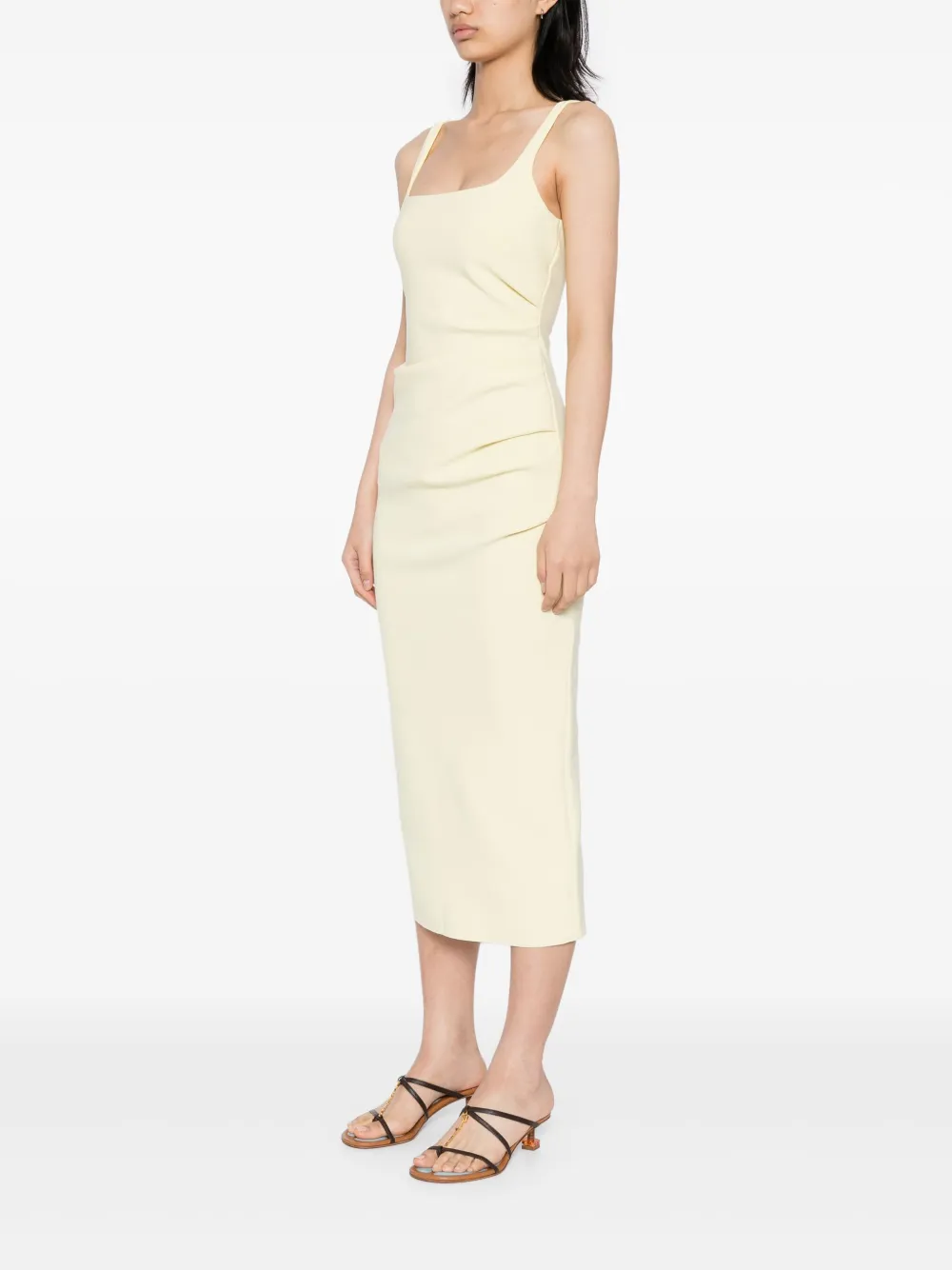 BEC + BRIDGE Karina gesmockte midi-jurk Geel
