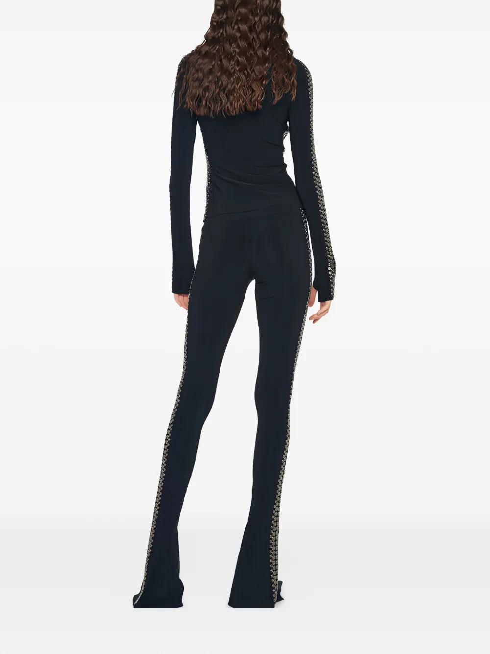 Stud-Embellished Flared Leggings