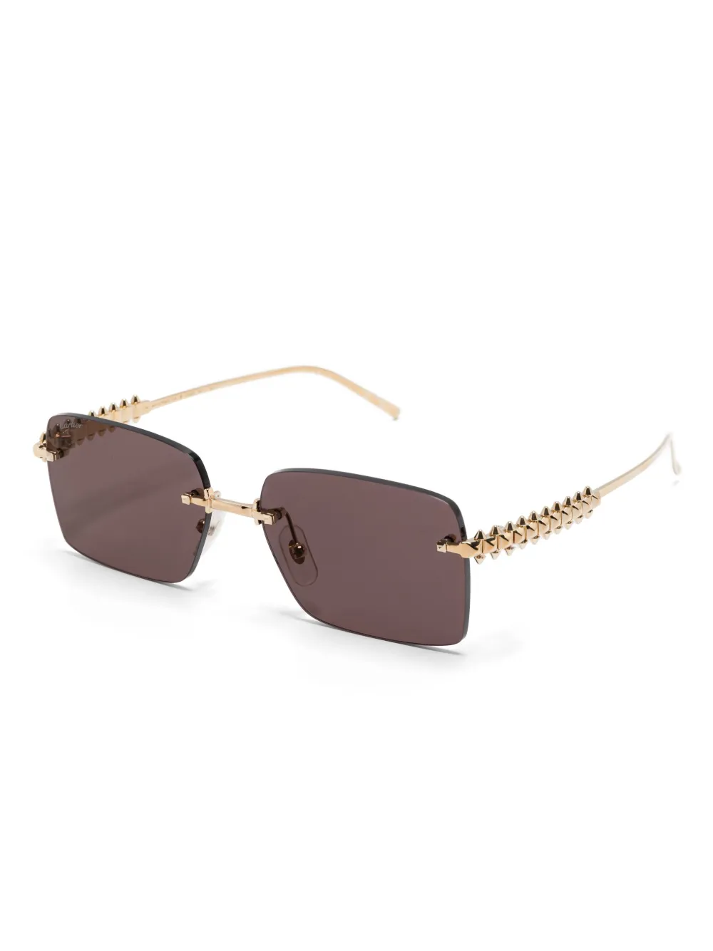 Cartier Eyewear Zonnebril met rechthoekig montuur - Goud