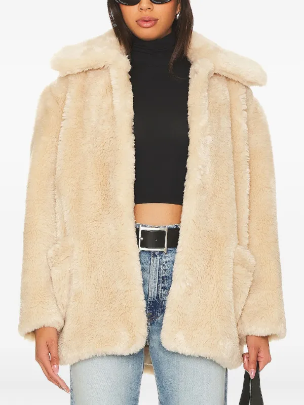 Free People Pretty Perfect faux-fur Collar Coat Neutrals