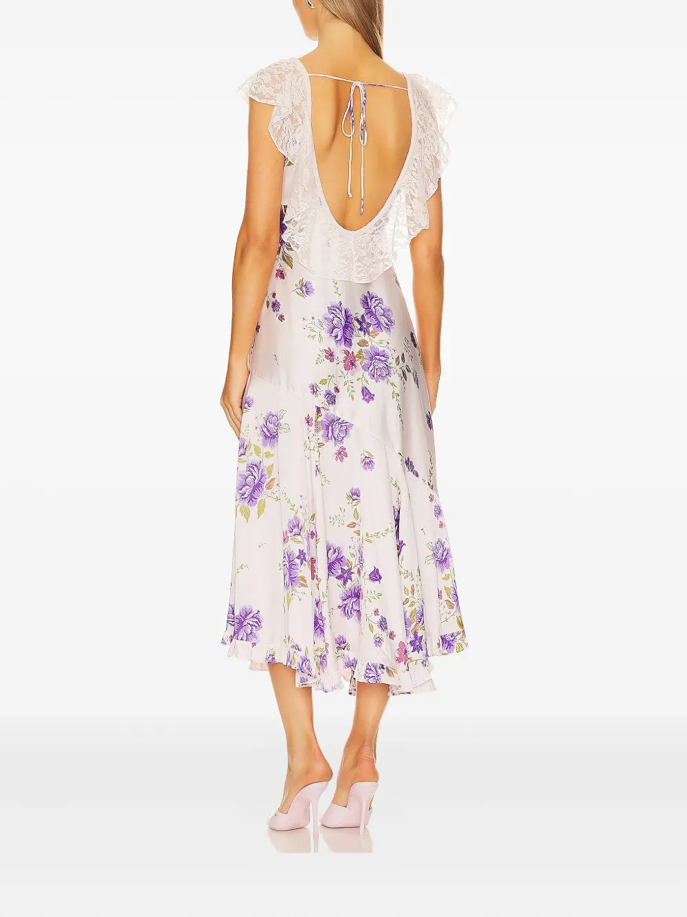 Free People Midi-jurk met afwerking van kant - Wit