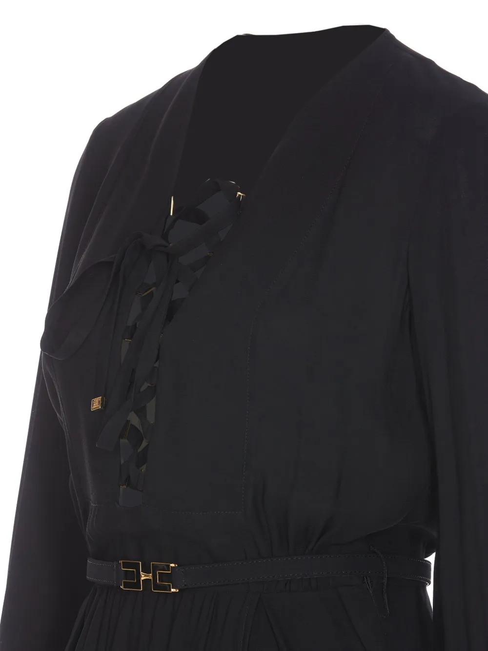 Elisabetta Franchi Jurk met kant Zwart