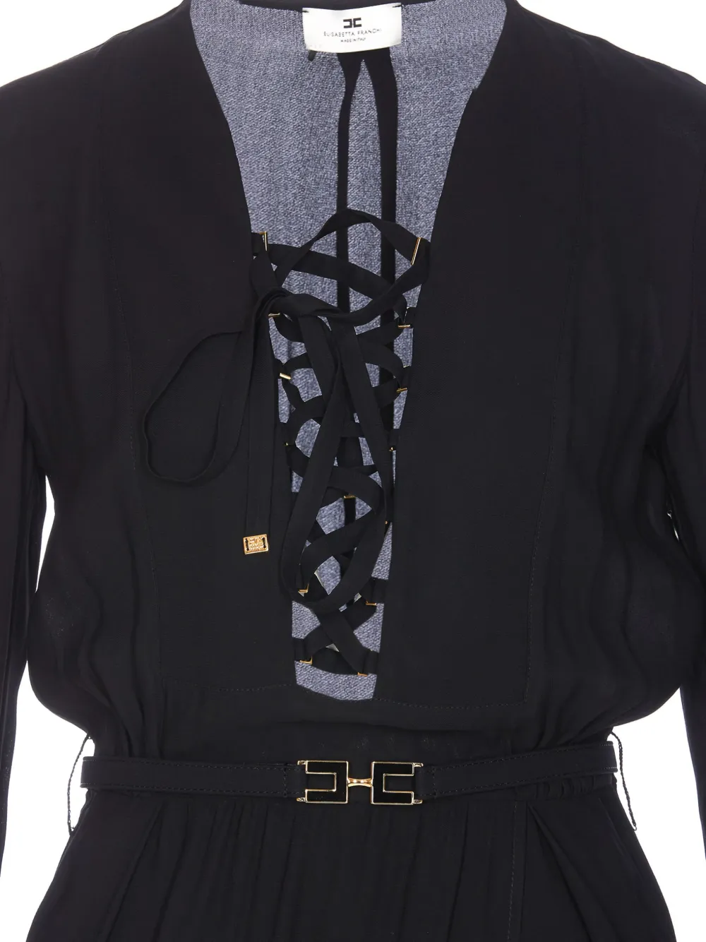 Elisabetta Franchi Jurk met kant Zwart