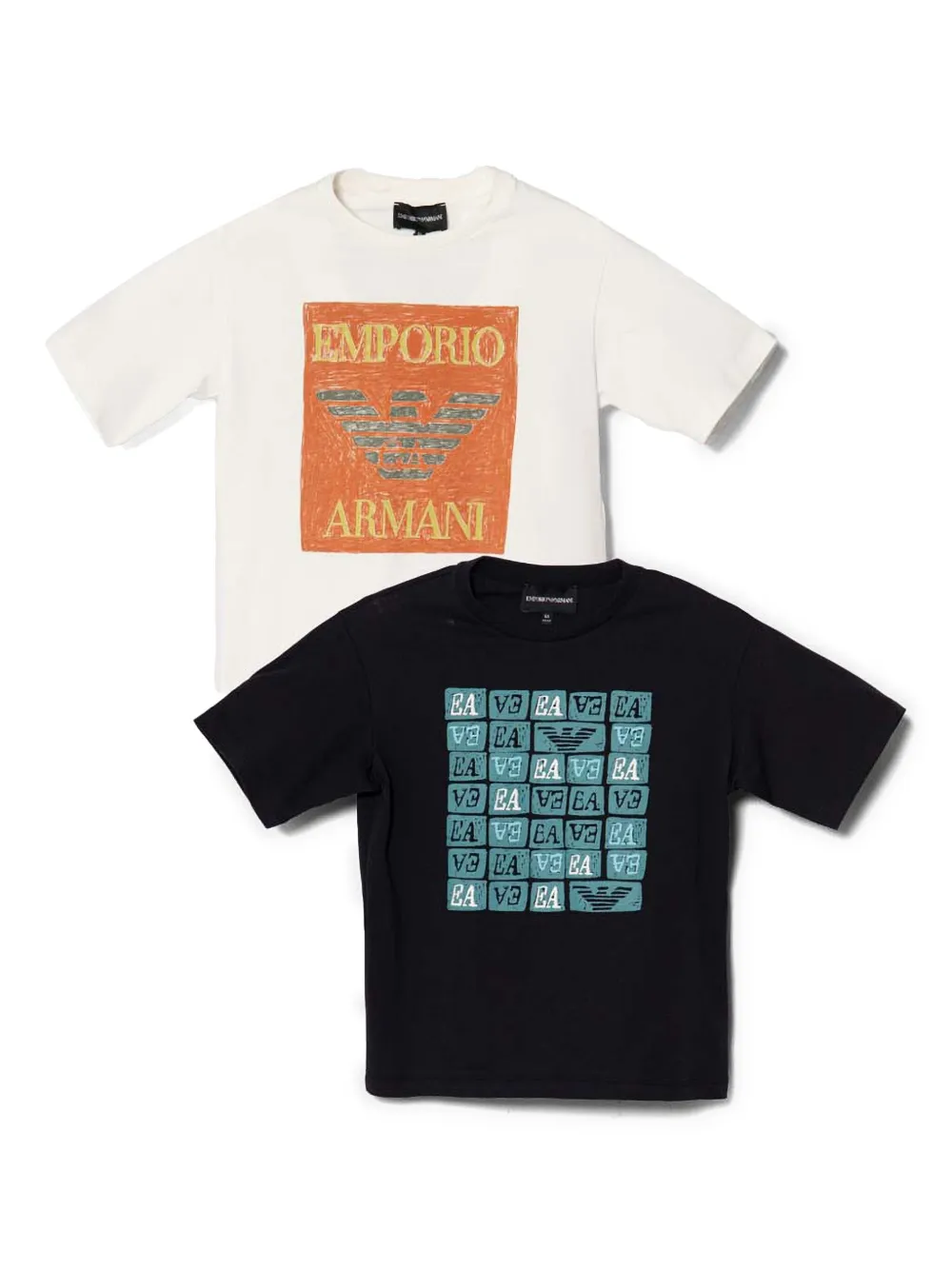 Emporio Ar i Twee T-shirts met logoprint Wit