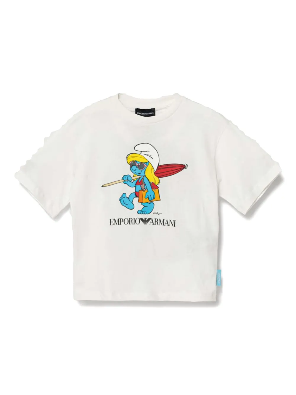 Emporio Armani X The Smurfs Cotton T-shirt In White