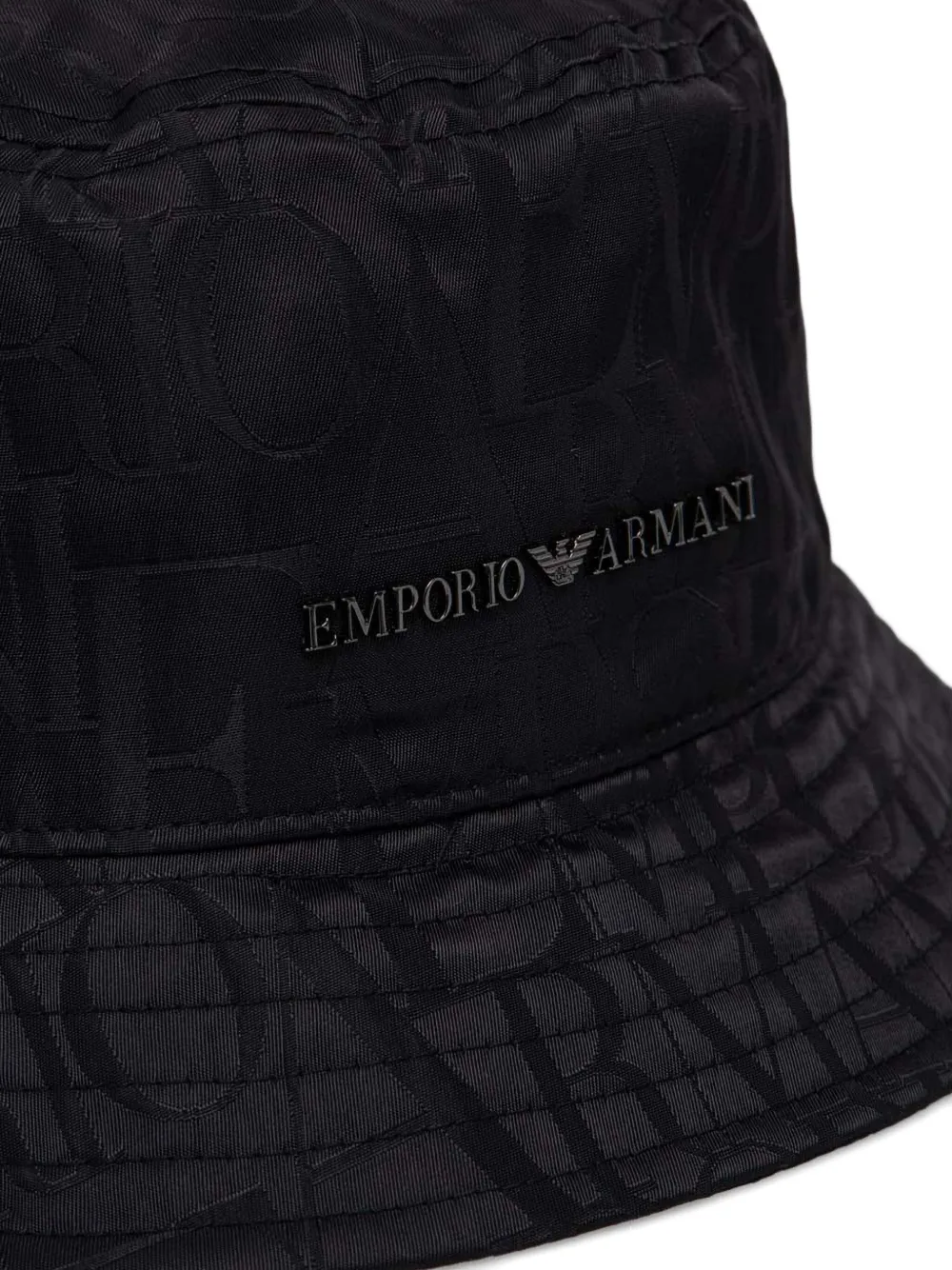 Emporio Armani Vissershoed met logo - Zwart