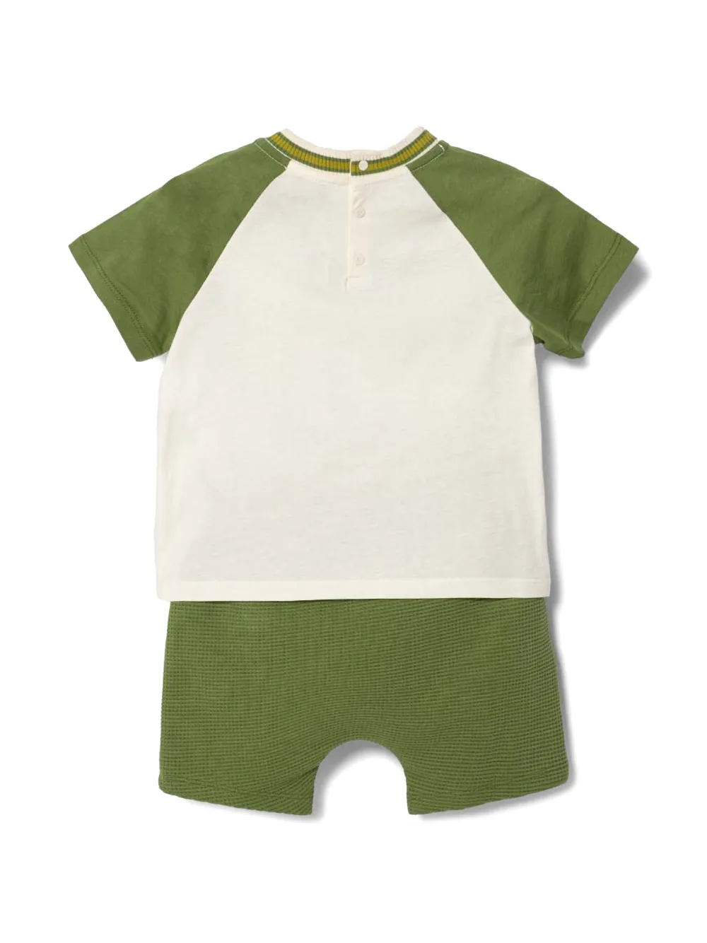 Emporio Armani Kids T-shirt en shorts met geborduurd logo Beige