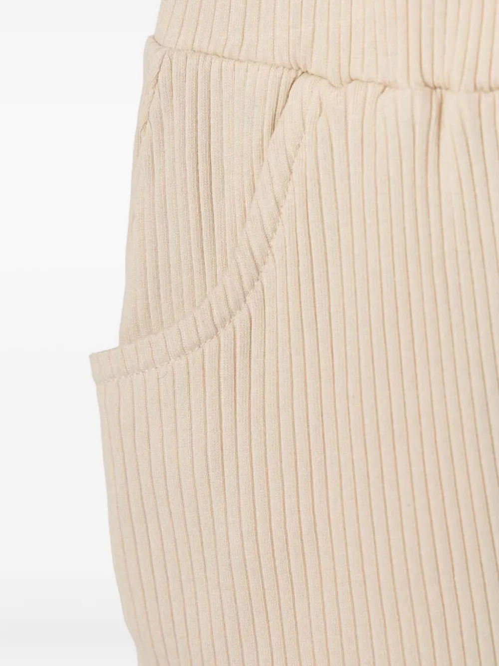 Emporio Armani Kids Ribgebreid T-shirt en shorts Beige
