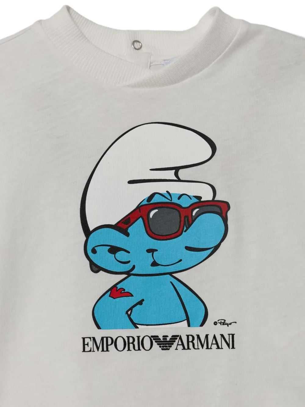Emporio Armani Kids Katoenen T-shirt met logoprint Wit