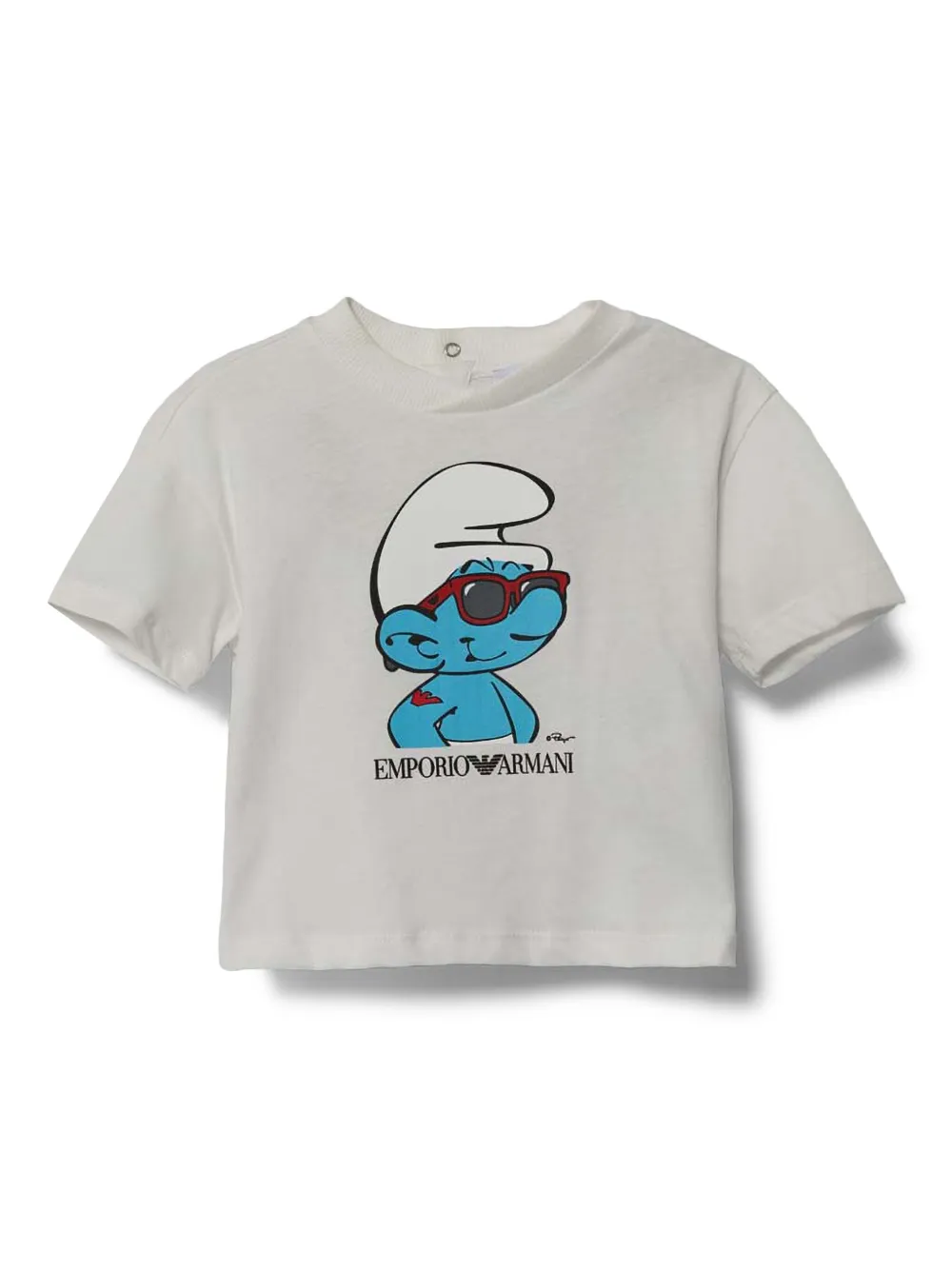 Emporio Ar i Kids Katoenen T-shirt met logoprint Wit