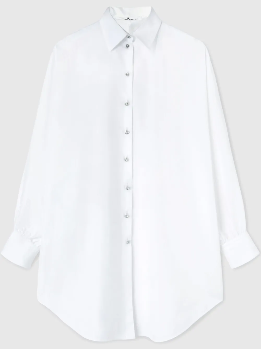 Ermanno Scervino Jewelled-buttons Poplin Shirt In Weiss