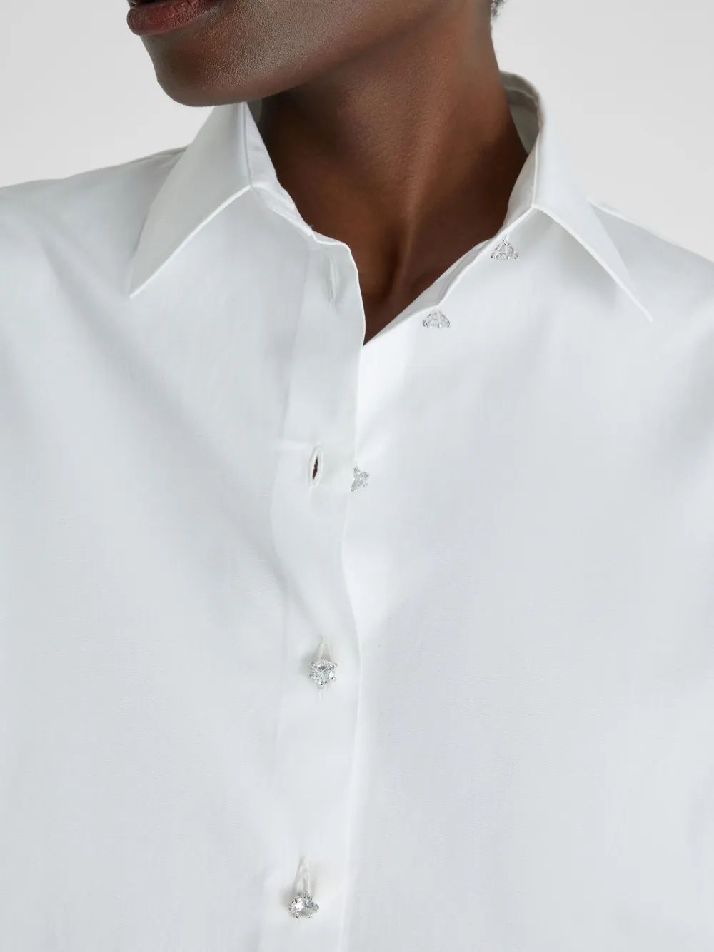Ermanno Scervino Popeline blouse met verfraaide knopen Wit