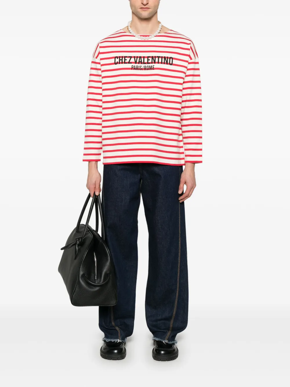 Valentino Garavani Gestreept T-shirt - Rood