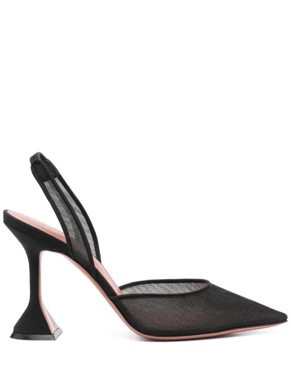 Amina Muaddi Holli Slingback Pumps in Black