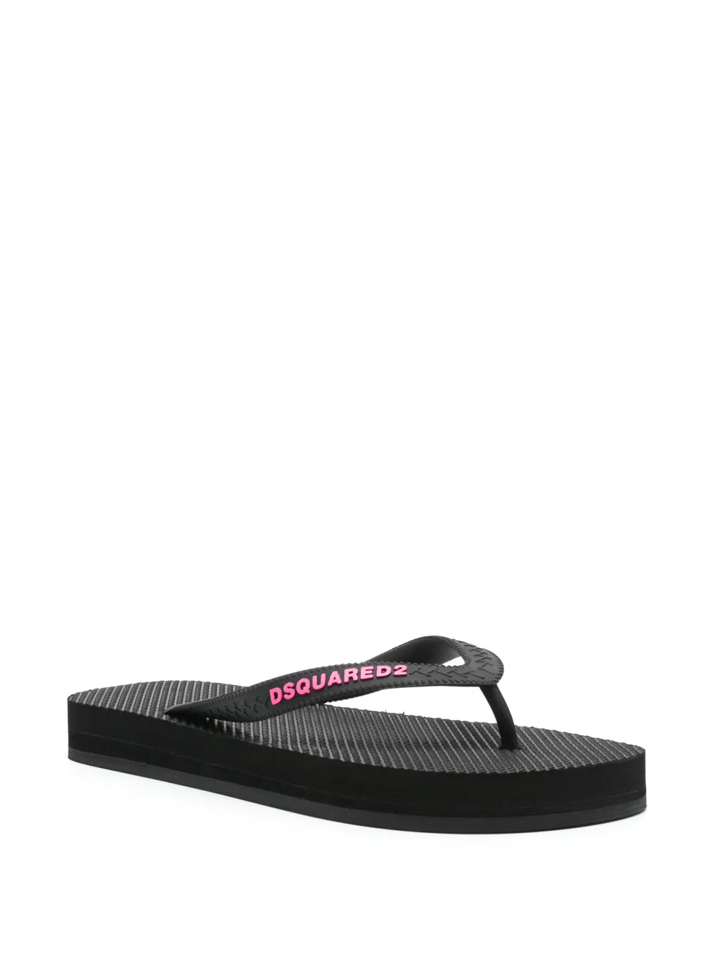 DSQUARED2 Teenslippers met logo - Zwart