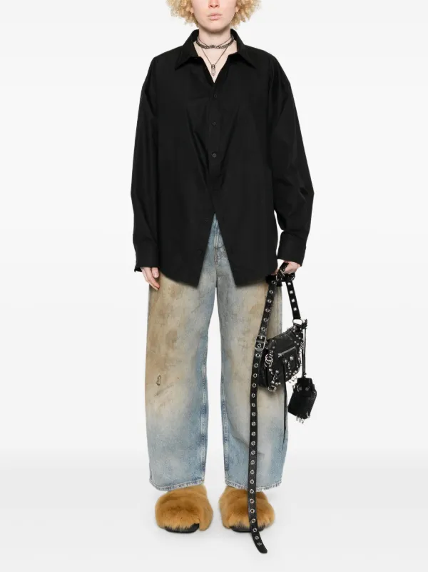 BALENCIAGA 2018年ブラック 総ロゴプリント 長袖ワイシャツ BALENCIAGA - 極美品◎BALENCIAGA バレンシアガ 2019年製 520497