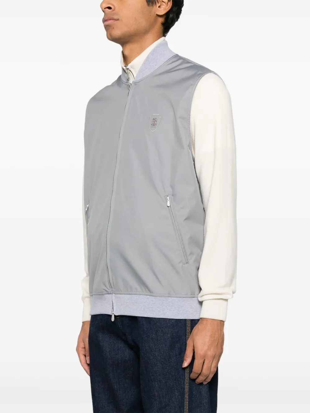 Brunello Cucinelli Gilet met logoprint Grijs