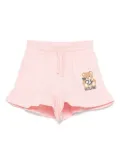 Moschino Kids Leo Teddy-print shorts - Pink