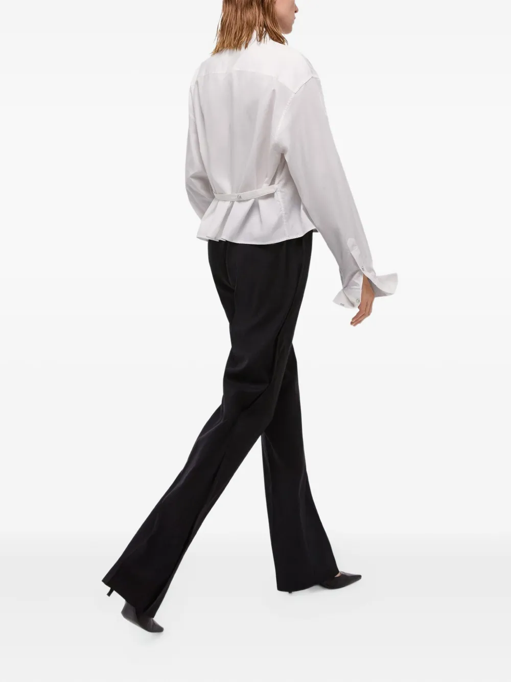 Helmut Lang Kraagloze blouse Wit