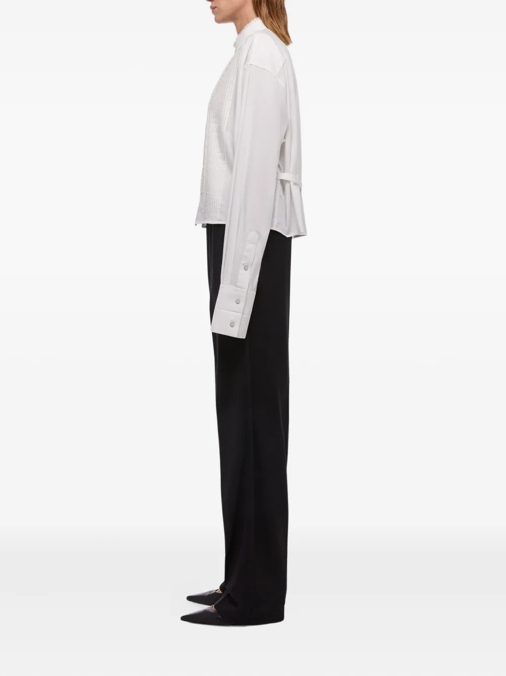 Helmut Lang Kraagloze blouse Wit