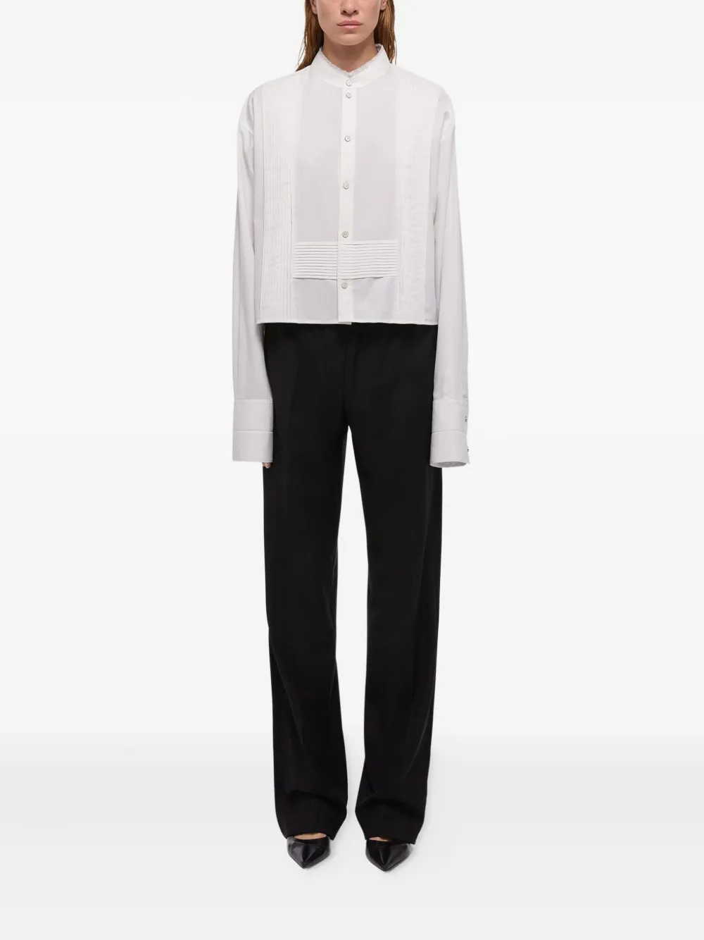 Helmut Lang Kraagloze blouse Wit