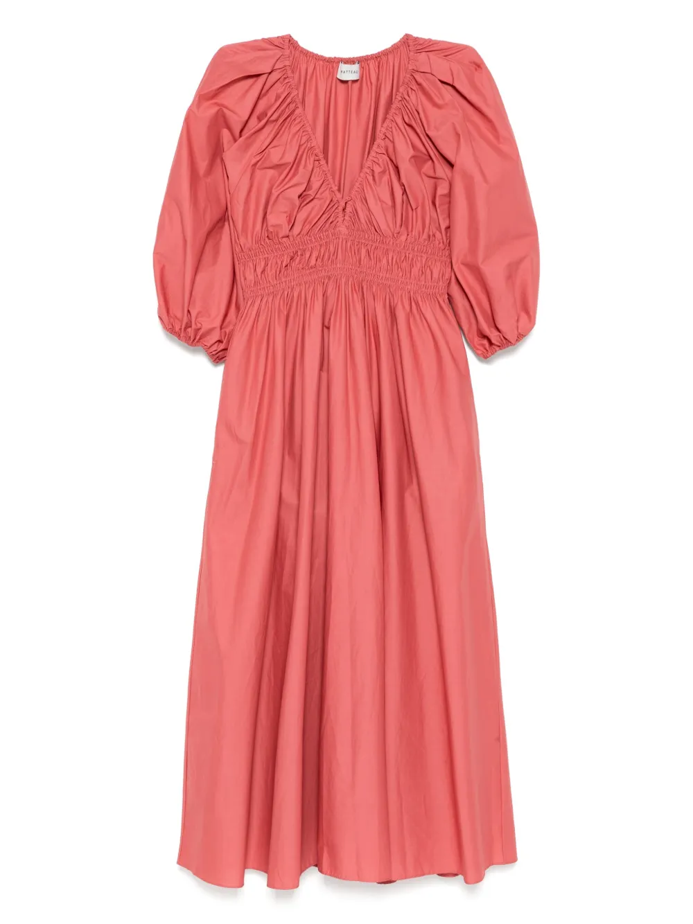 Matteau robe froncée à col plongeant | rose | Image 1