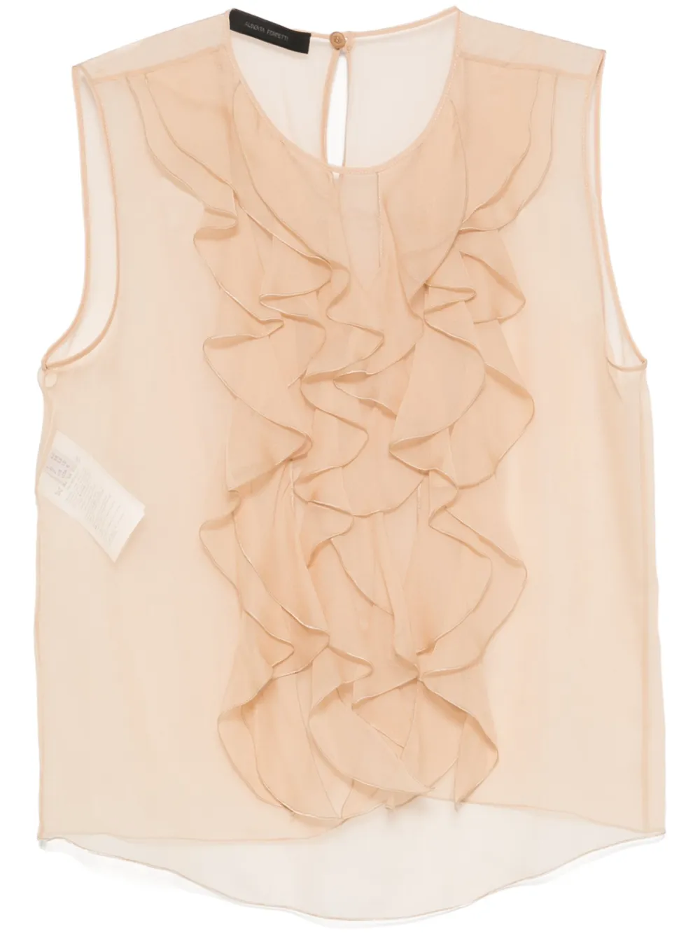 Alberta Ferretti Blouse met ruches Beige