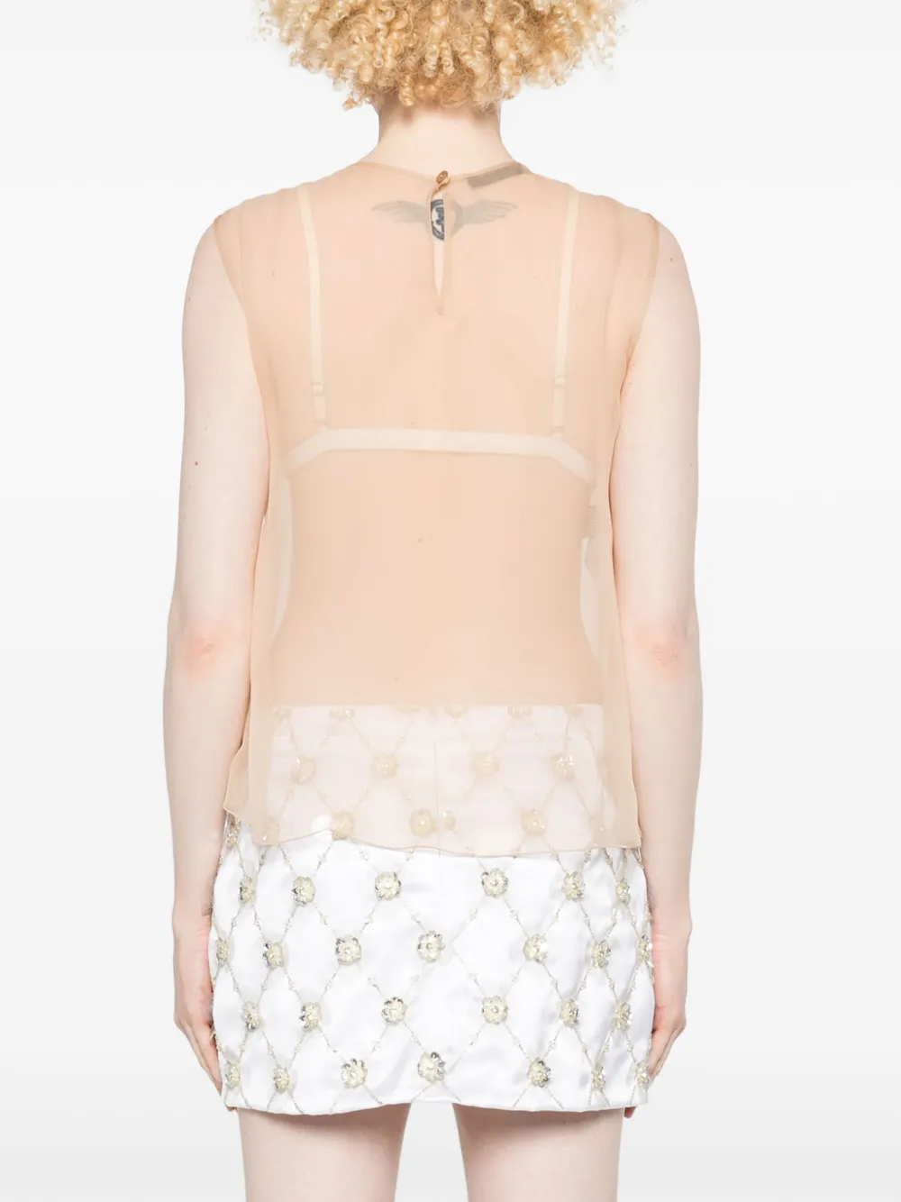 Alberta Ferretti Blouse met ruches Beige
