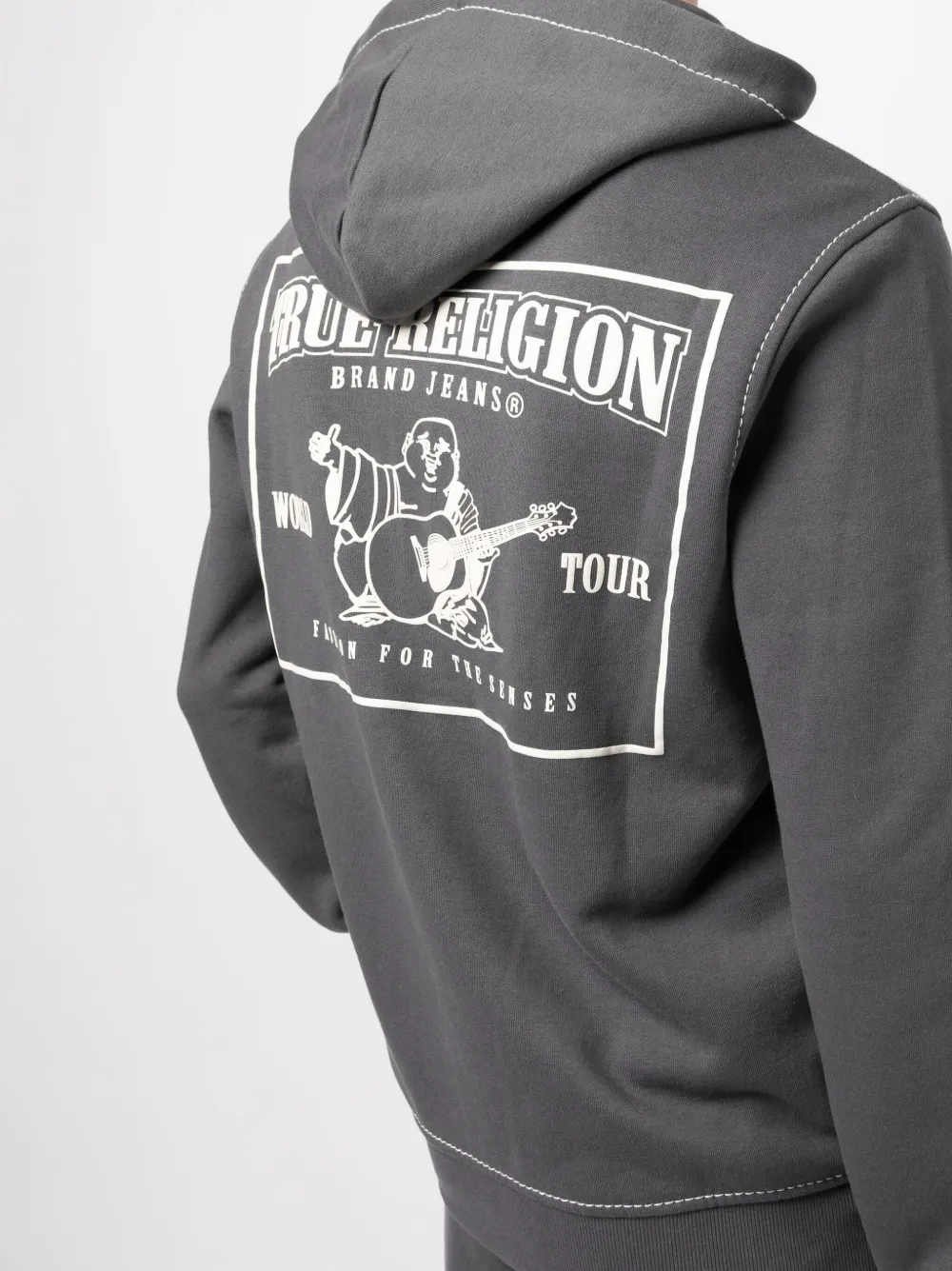 True Religion Hoodie met rits Grijs
