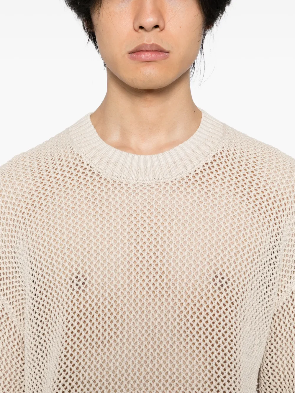 Represent Open Gauge Knit Jumper In Neutrals