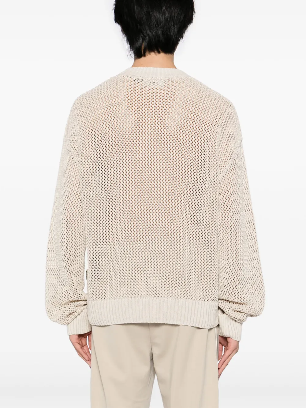 Represent Open Gauge Knit Jumper In Neutrals
