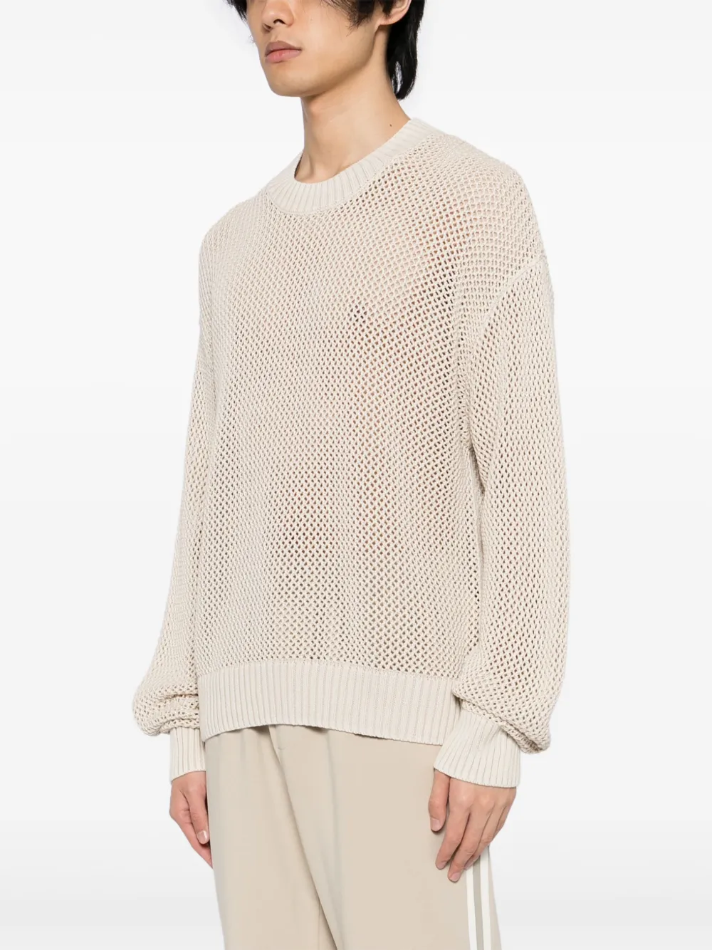 Represent Open Gauge Knit Jumper In Neutrals