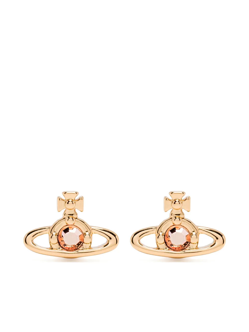 Vivienne Westwood Nano Solitaire ピアス - ゴールドトーン Vivienne Westwood Nano Solitaire ピアス - ゴールドトーン