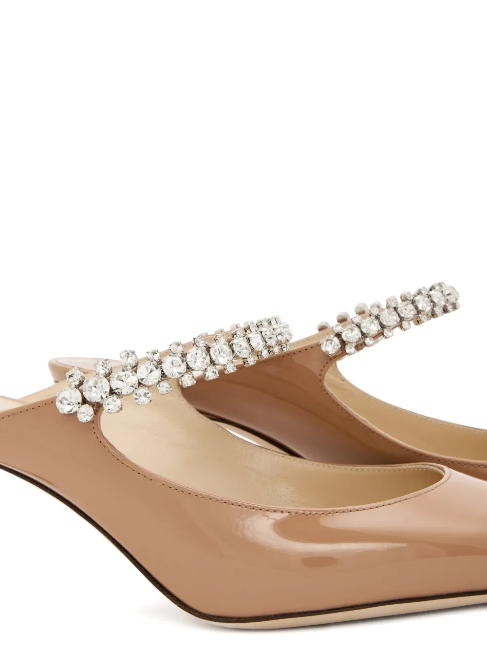 Jimmy Choo 65 mm Bing muiltjes verfraaid met kristallen Beige