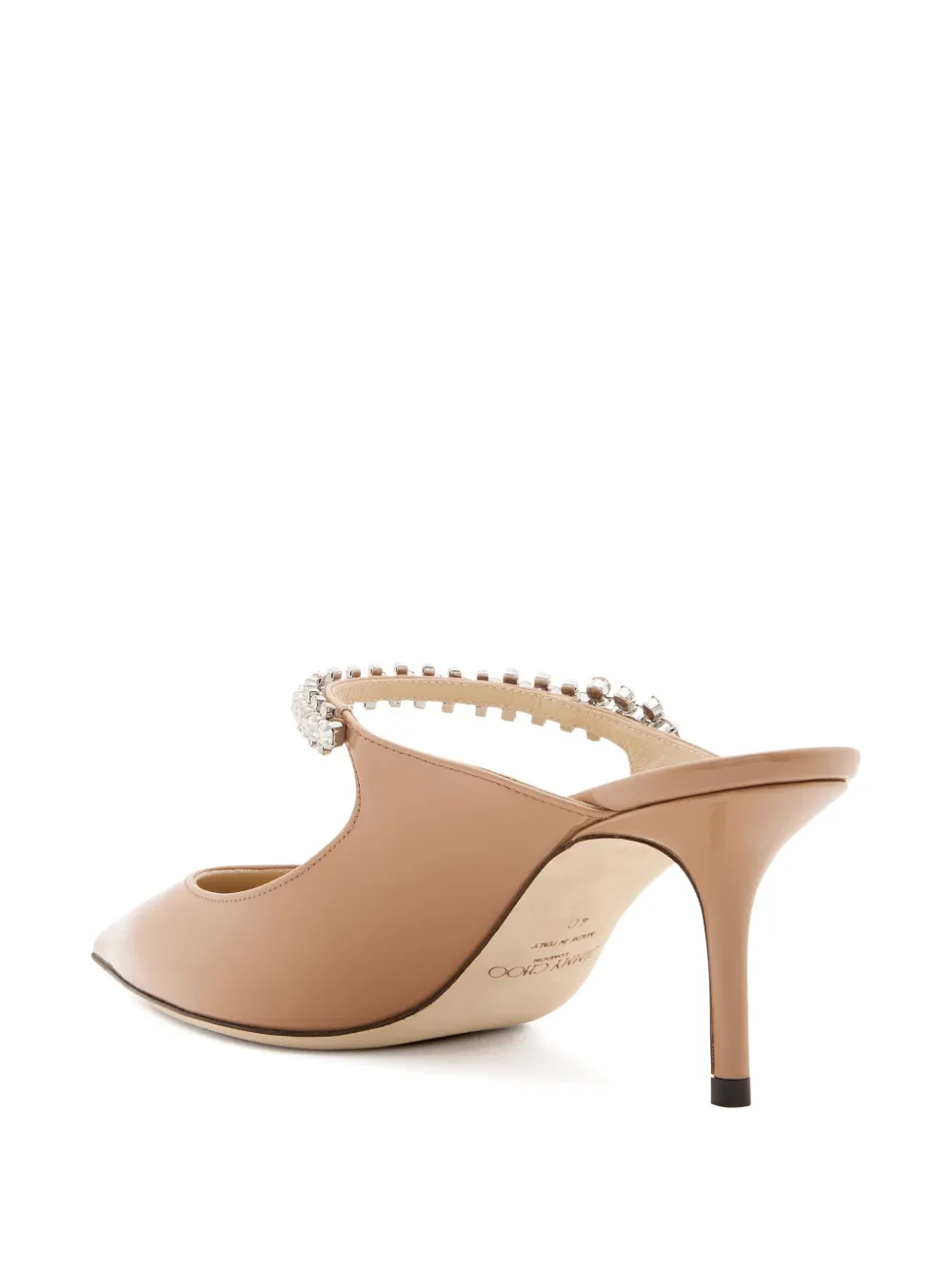 Jimmy Choo 65 mm Bing muiltjes verfraaid met kristallen Beige