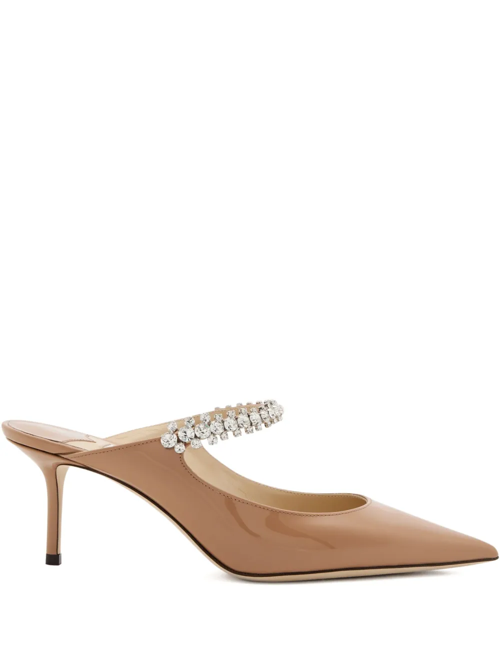 Jimmy Choo 65mm Bing crystal-embellished mules Neutrals