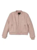 guess kids logo-patch bomber jacket - Pink